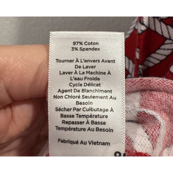 Talbots Size Medium Nautical Shift Dress Red White Blue Print Sleeveless Coastal - Picture 4 of 5